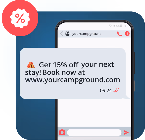 Promotional text message sent to users using RoverPass Mass SMS