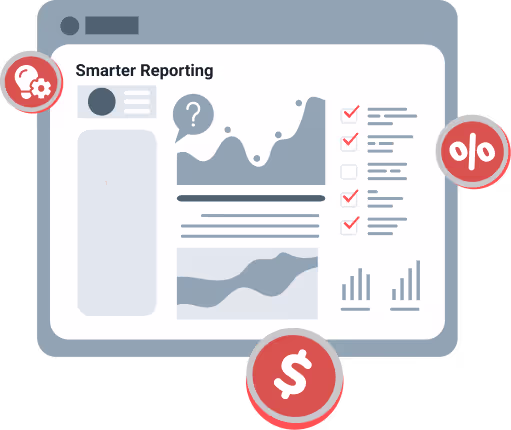 A sleek smart reporting dashboard displaying data visualizations and analytics for informed decision-making