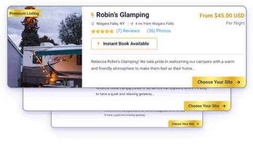 Examples of premium listings on RoverPass