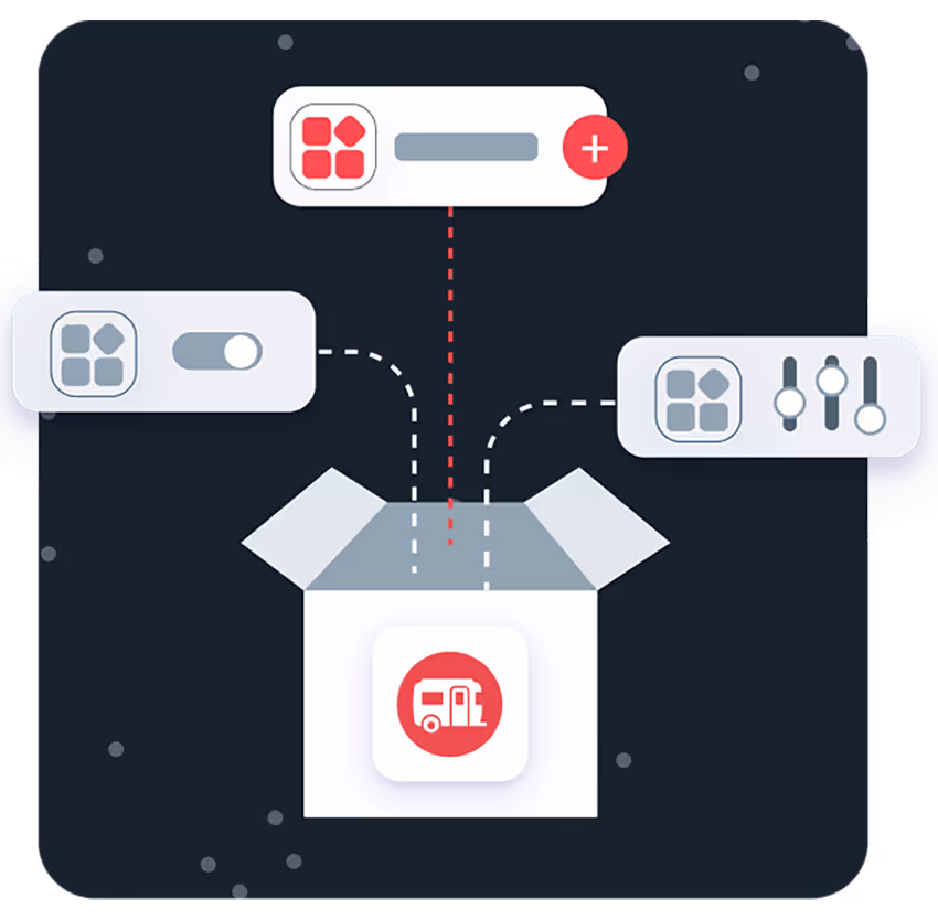 Illustration showing out of the box integrations that a user can do with RoverPass