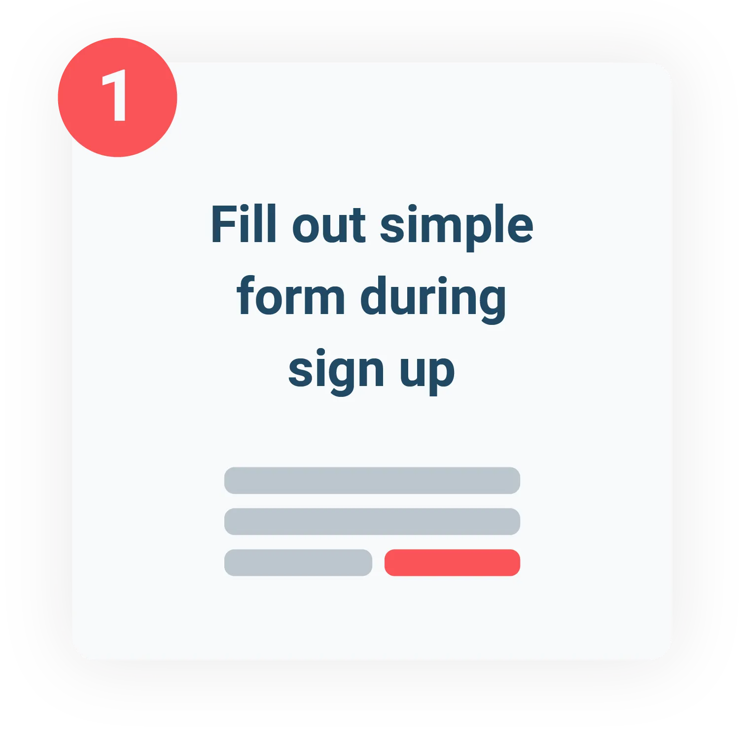 Filling out a form to sign up