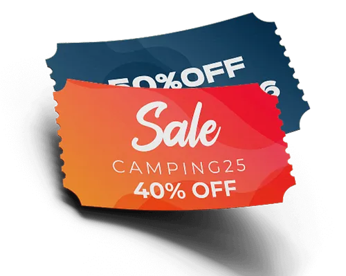 Two camping coupons displaying different offers for a campground