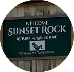Sunset Rock RV Park welcome sign