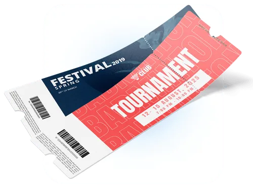 A templated tournament and festival ticket