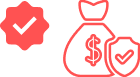 Red financial health icon