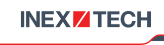 The INEXITECH logo features the word "INEXITECH" in dark gray, with a red stylized "I" or slash separating "INEX" and "TECH". The logo is presented on a white background with a red curved line at the bottom.