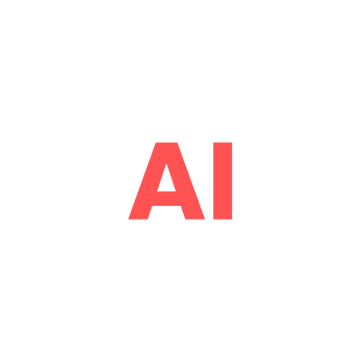 A white square microchip icon with pins extending from its sides, featuring the letters "AI" in red in its center, set against a dark green background.