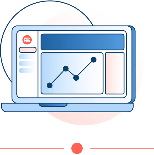 Laptop dashboard displaying charts and analytics for reporting