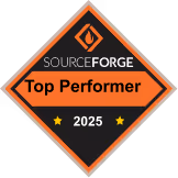 Official SourceForge 2025 Top Performer award badge, highlighting software excellence and reliability