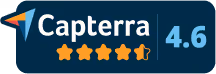 Capterra user review badge showing a high 4.6-star rating for service quality