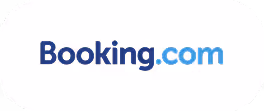 Official blue and light blue Booking.com wordmark for travel integration.