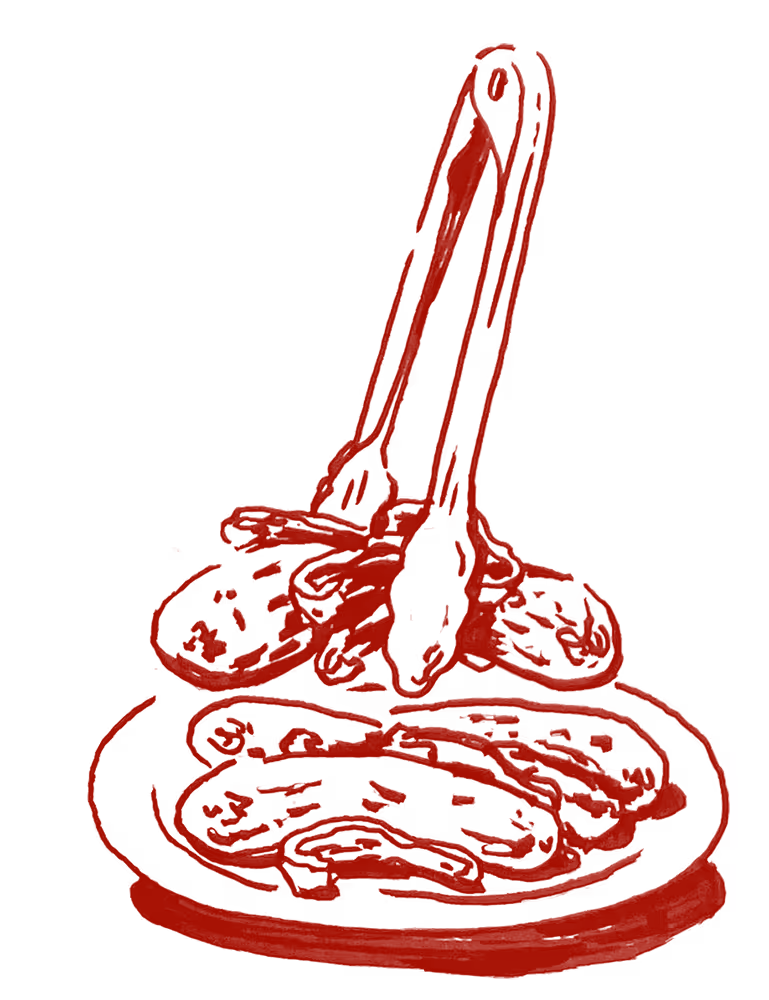 Illustration of Italian sausage and peppers