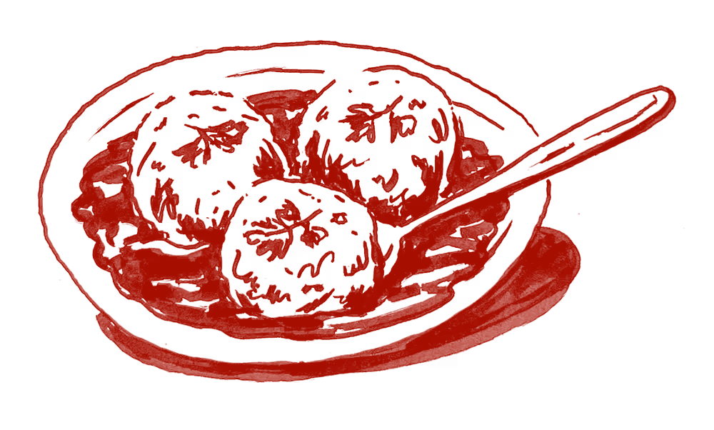Illustration of a plate of meatballs