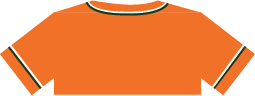 The back of a blank orange Elkridge Hurricanes jersey.