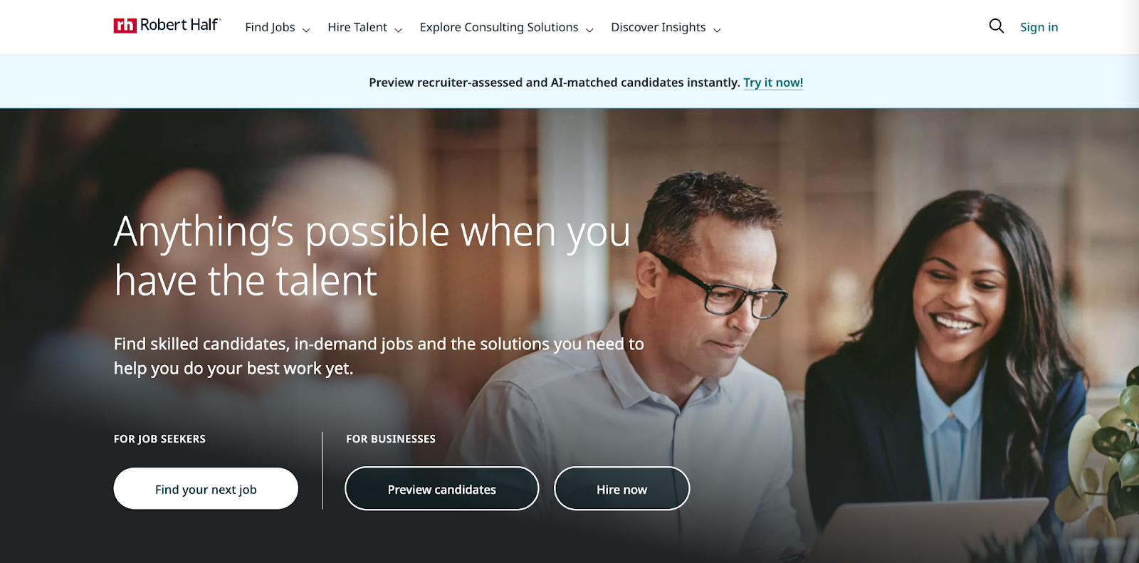 Robert Half’s home page