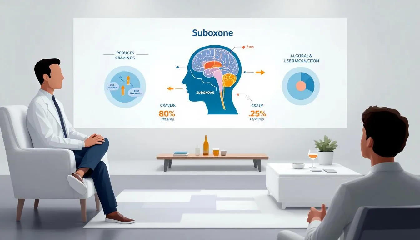 A visual representation of the potential benefits of using Suboxone for alcohol use disorder.