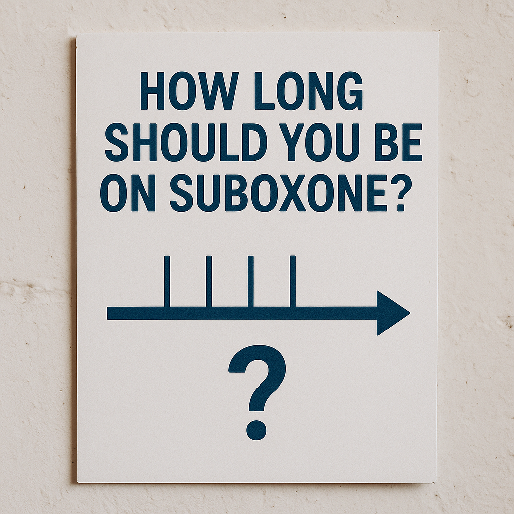 A visual representation of the duration of Suboxone treatment, emphasizing the question of how long you should be on Suboxone.
