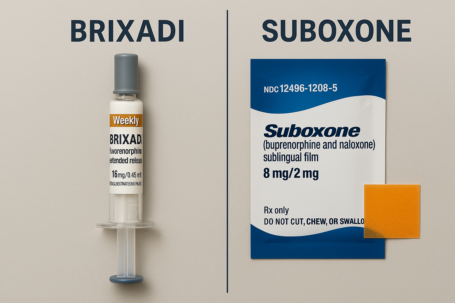 A comparison between Brixadi and Suboxone.