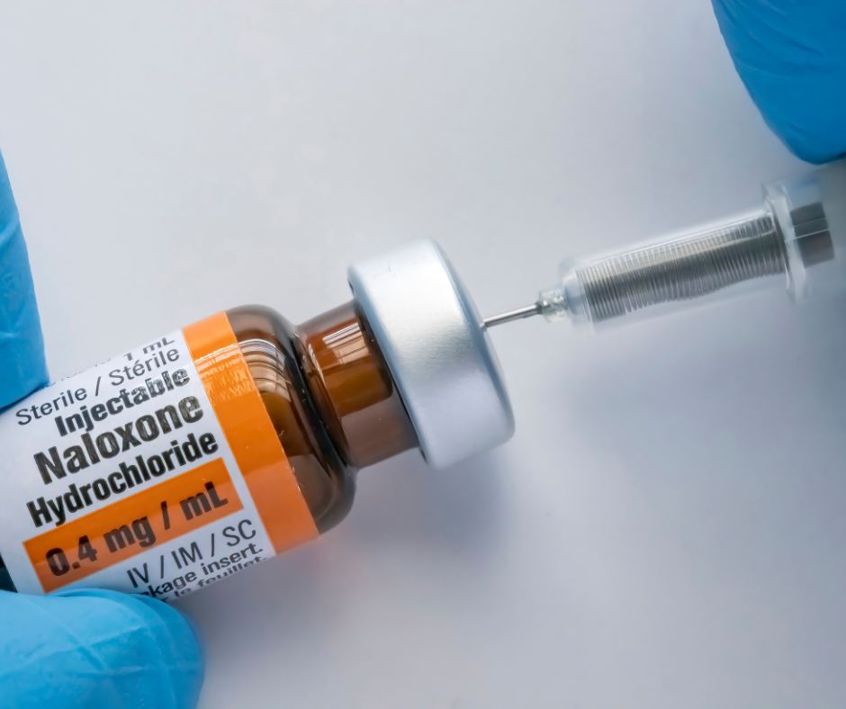 An illustration depicting naloxone buprenorphine as a treatment for opioid dependence.