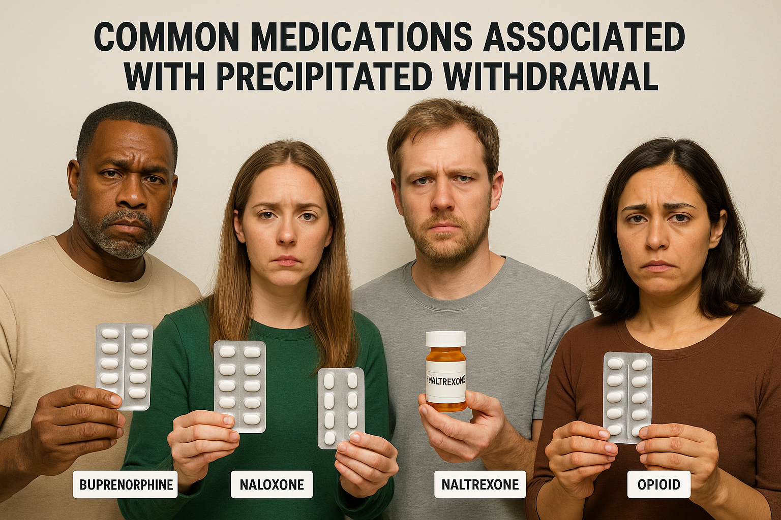 Common medications associated with precipitated withdrawal.