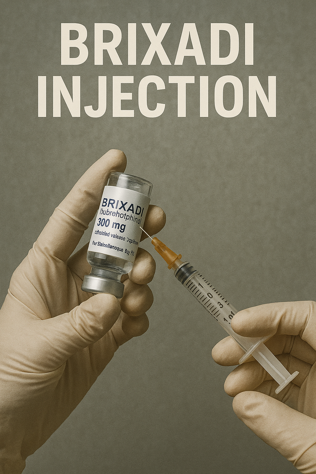 An illustration of a Brixadi injection being prepared for administration.