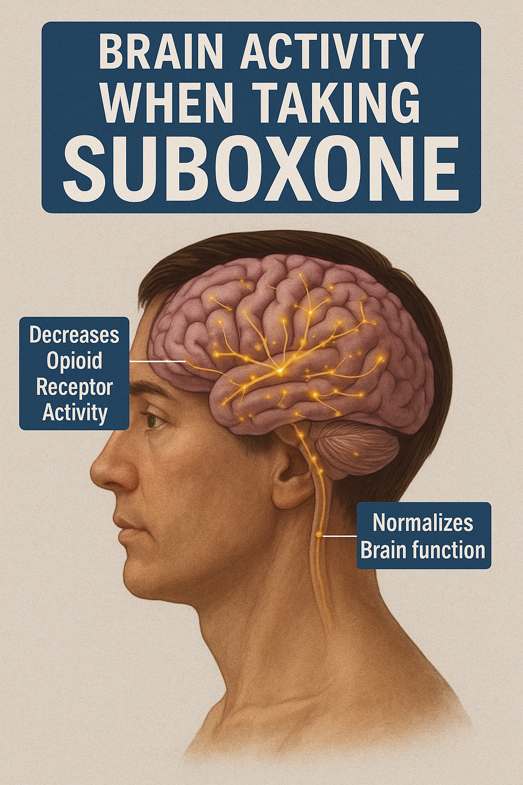A visual representation of brain activity when taking Suboxone.
