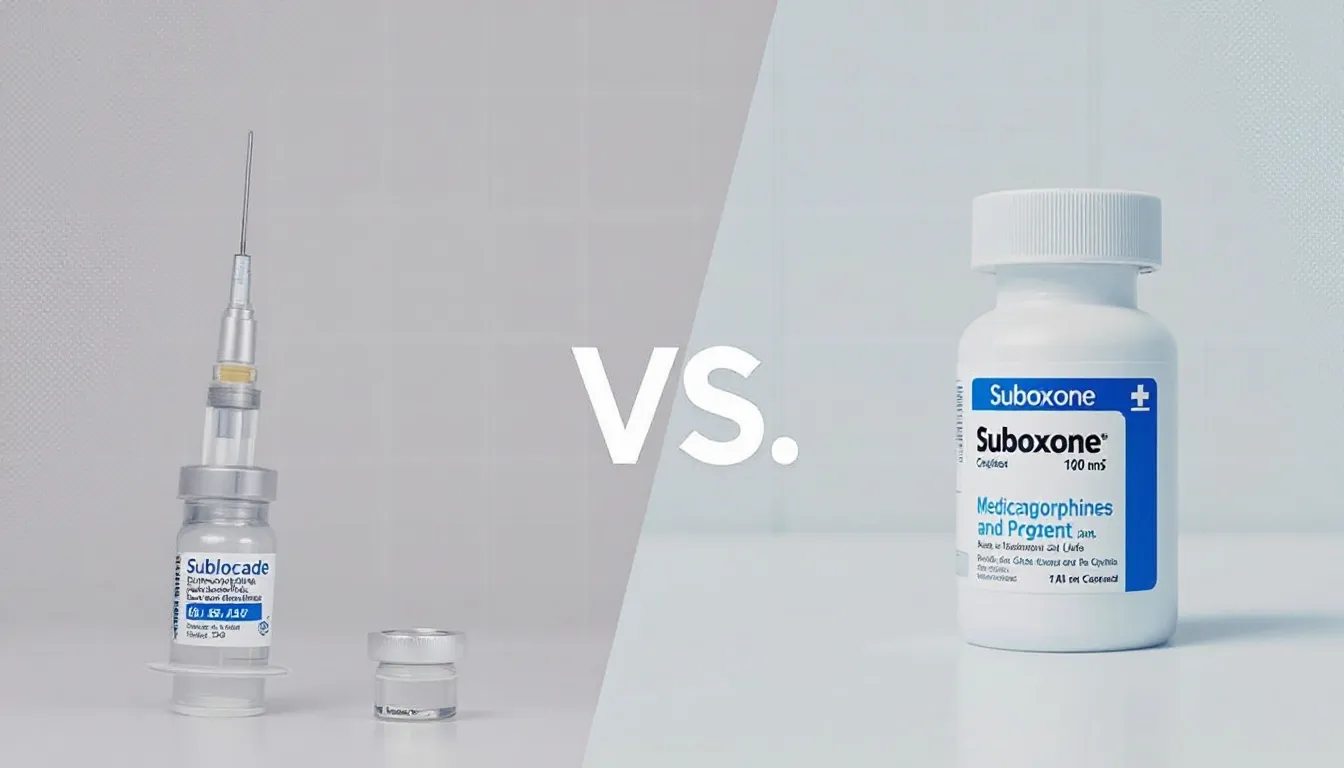 A visual comparison of Sublocade and Suboxone, highlighting their differences.