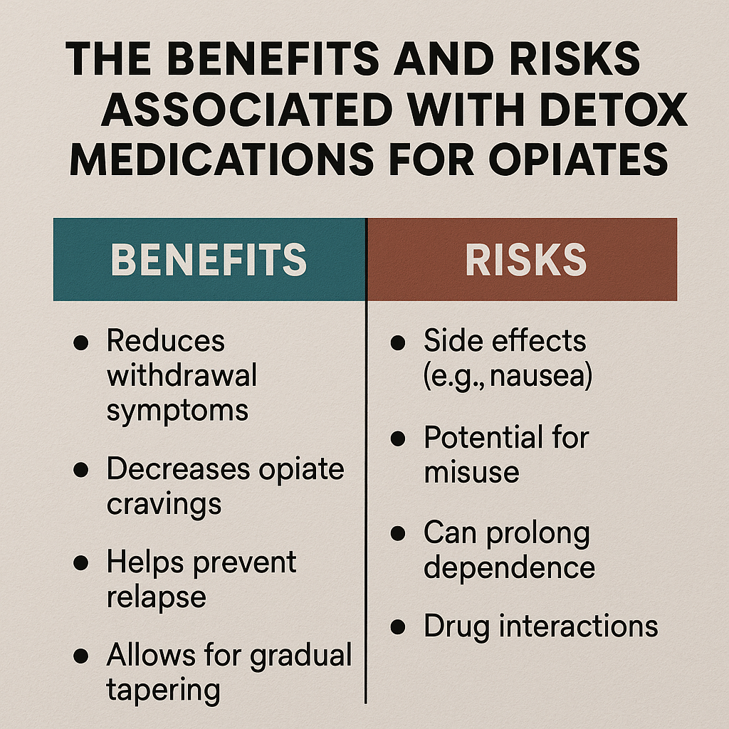 The benefits and risks associated with detox medications for opiates.