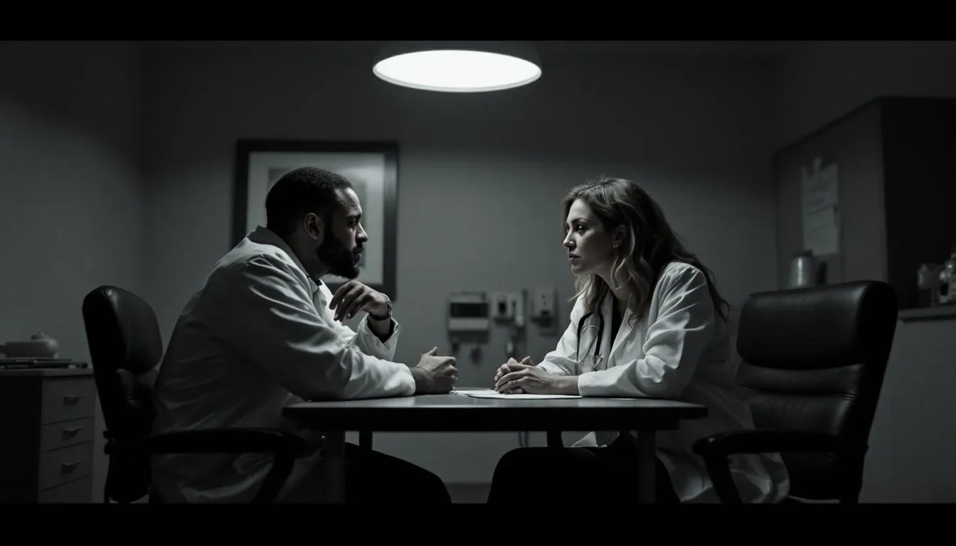 A healthcare professional discussing treatment options for Percocet addiction with a patient.