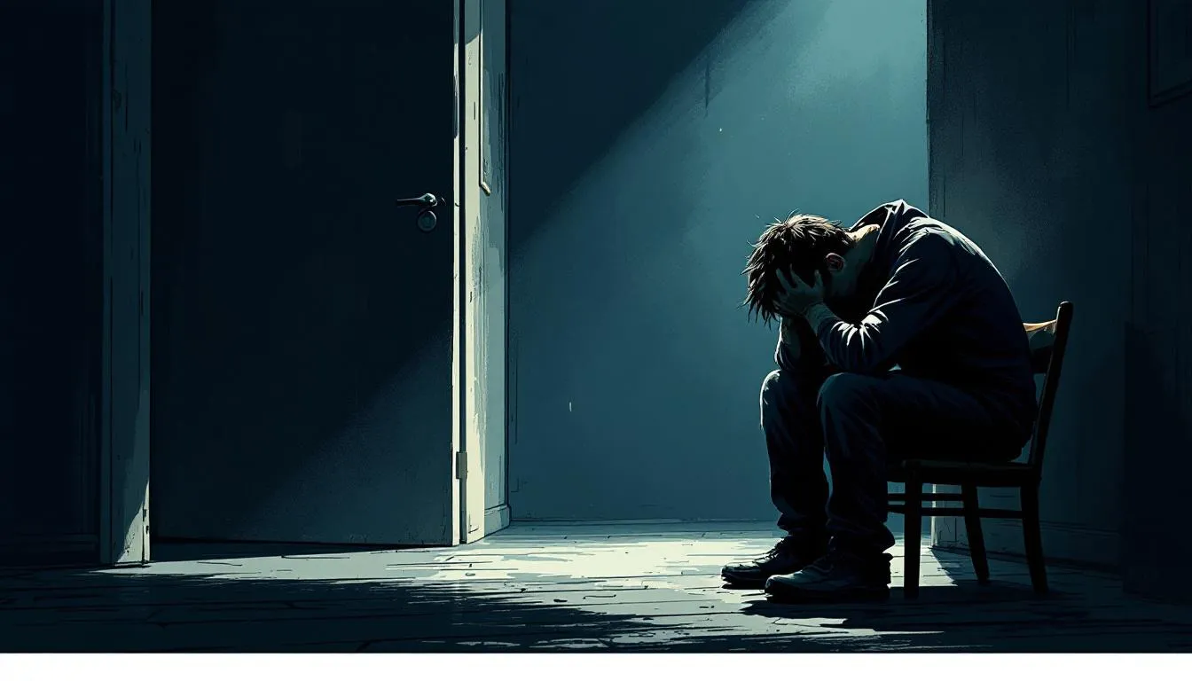 An image showing a person reflecting after an alcohol relapse, symbolizing recovery.