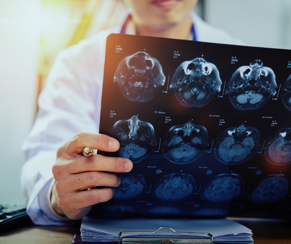 A medical professional examining a patient for wet brain diagnosis.