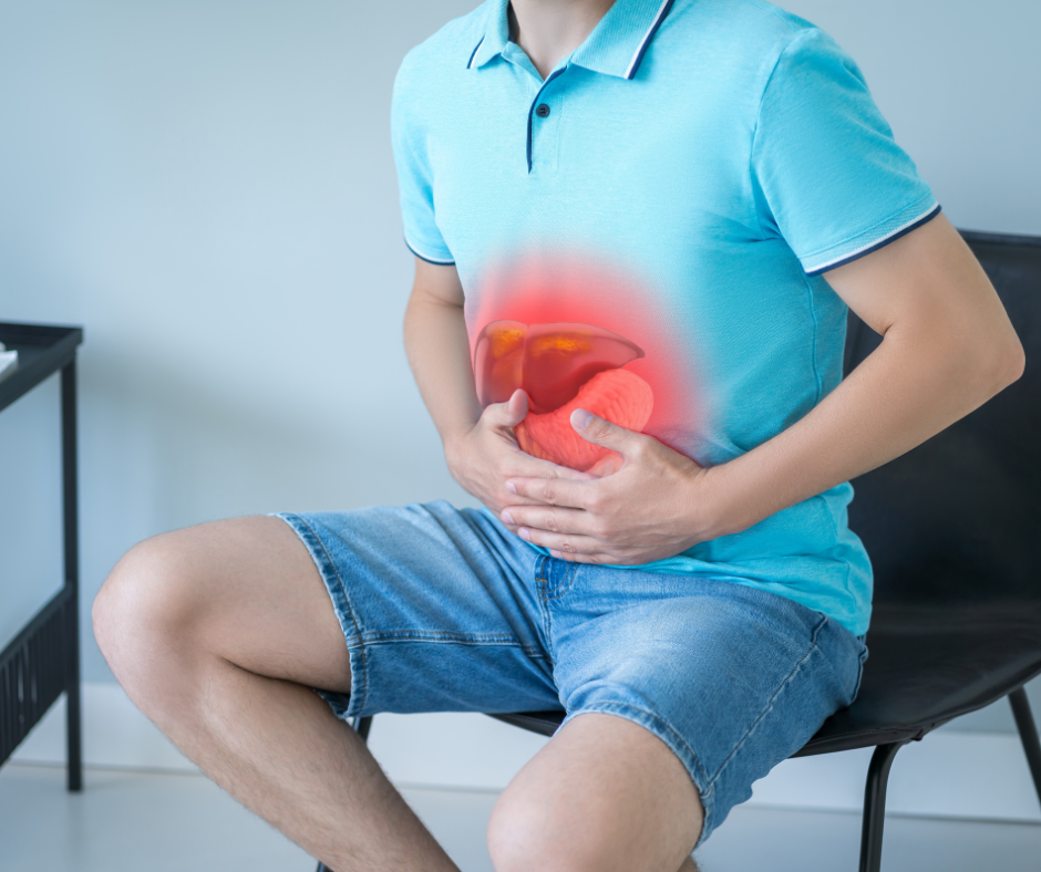 An illustration showing health complications caused by end stage alcoholism.