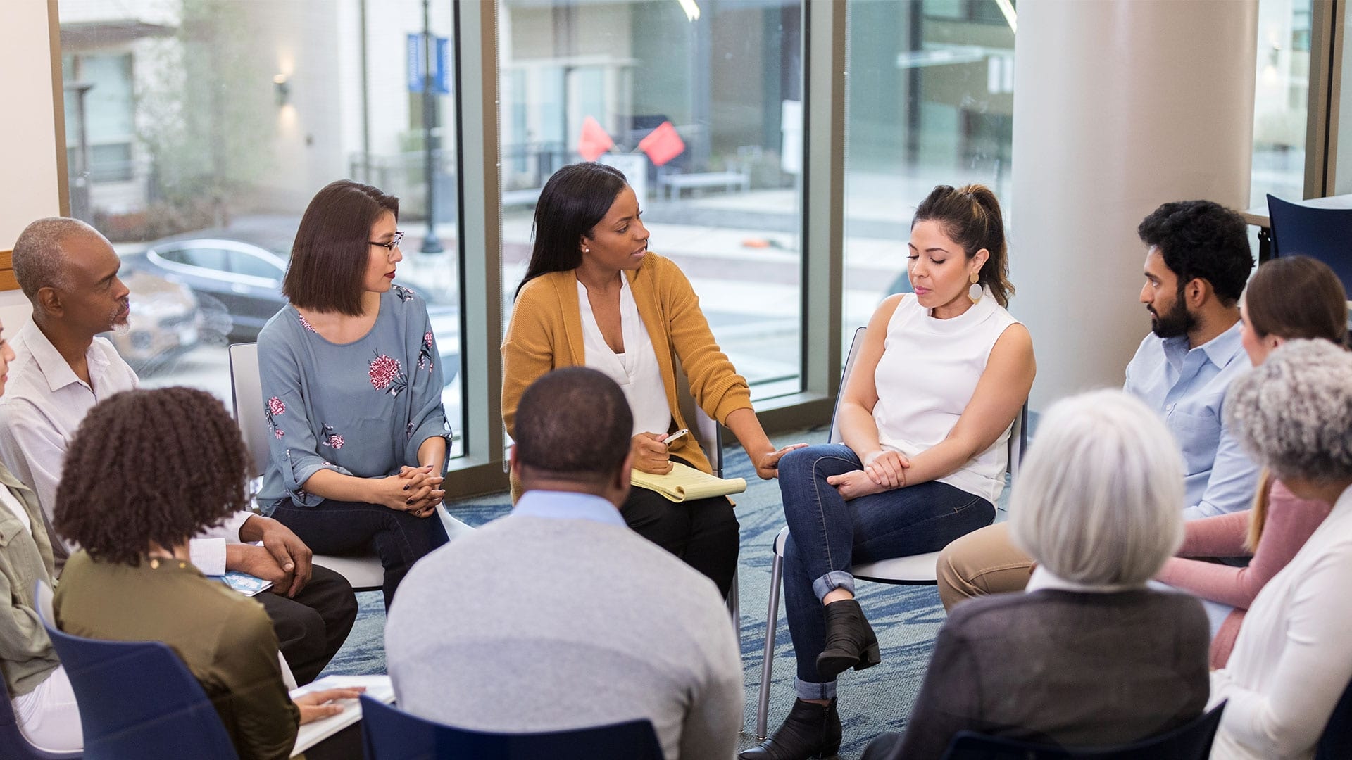 A person experiencing the benefits of long-term Suboxone use in a supportive environment.