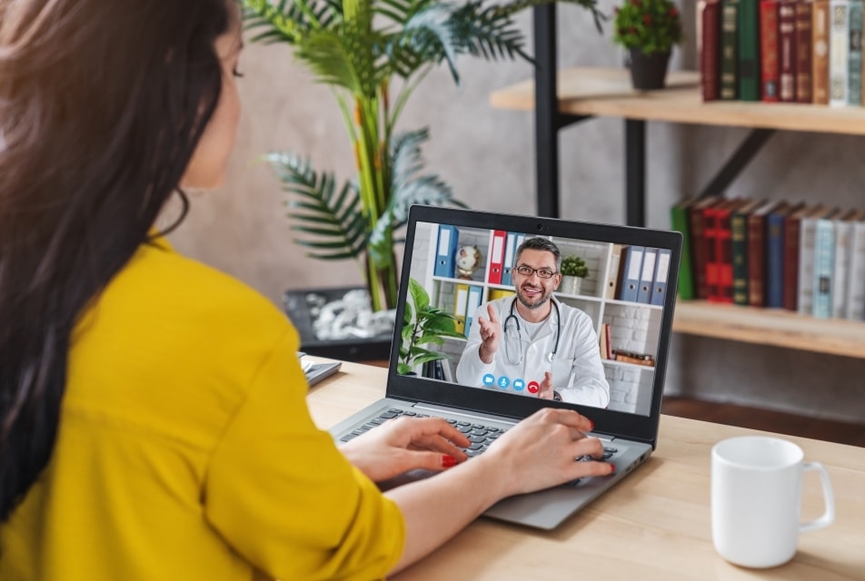 A graphic representation of the benefits of telehealth for medication assisted treatment.