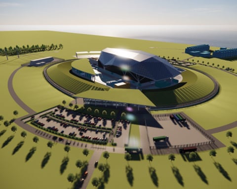 A digital visualisation of the kind of small modular nuclear reactor (SMR) Rolls-Royce SMR plan to build for Wylfa.