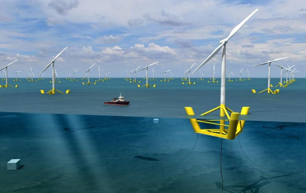 A wind turbines in the oceanAI-generated content may be incorrect.