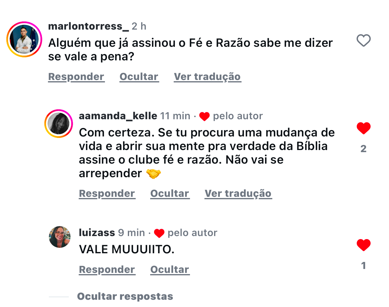 caroussel depoimentos