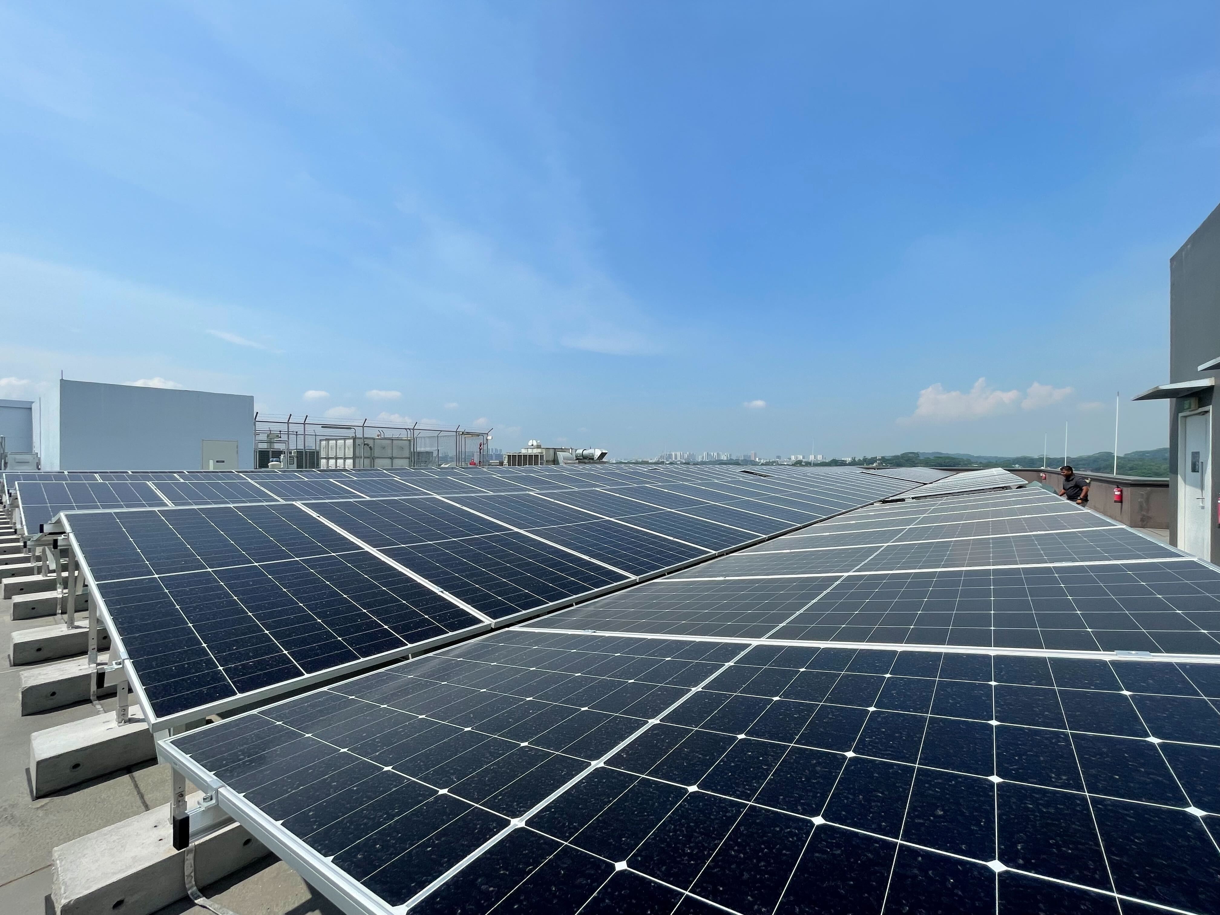 Rooftop solar panels installed on commercial building by GetSolar