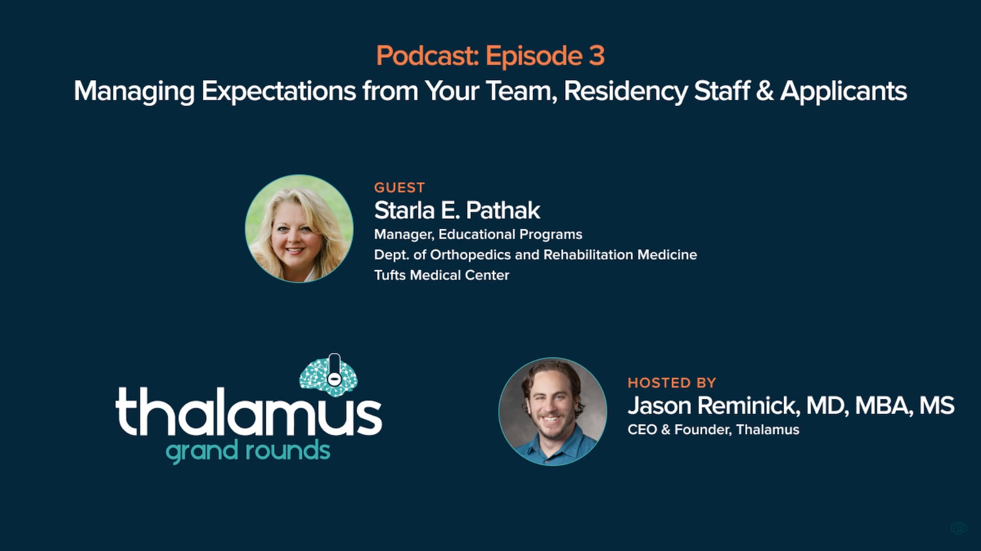 Podcast Episode 3: Managing Expectations of Your Team, Residency Staff, and Applicants