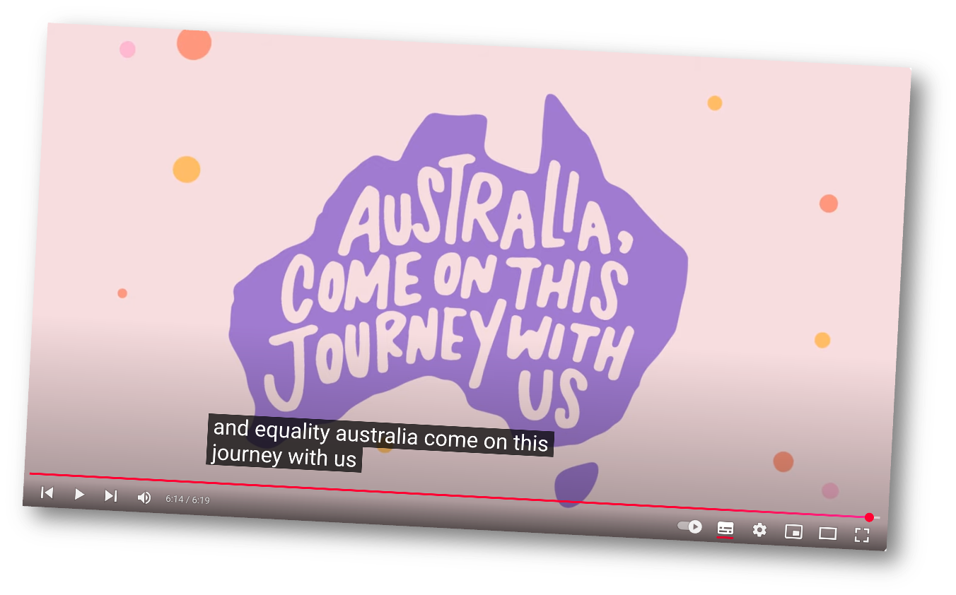 Screenshot of the animation, it includes a map of Australia with the text 'Australia, come on this journey with us'.
