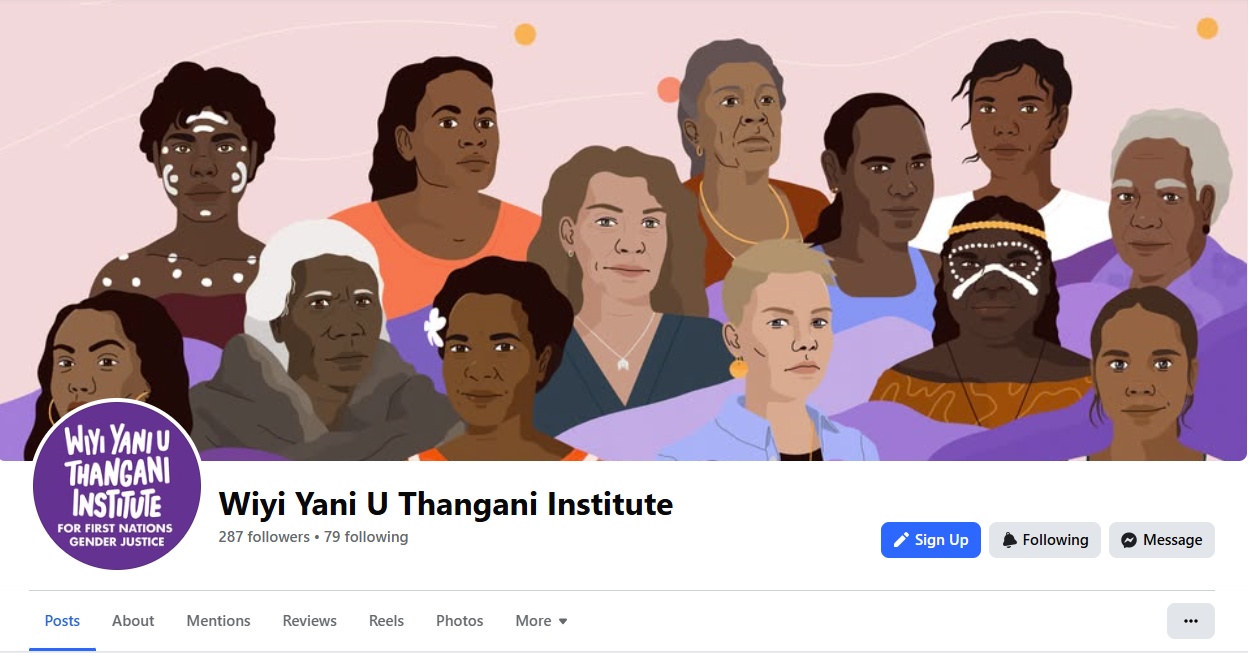A screenshot of the Institute's Facebook page header.