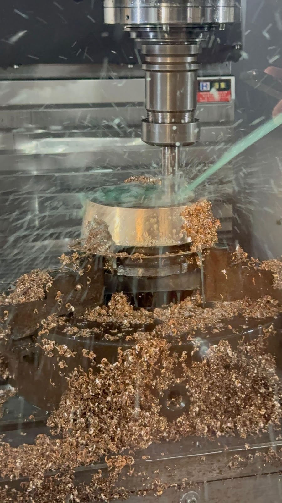 CNC Milling a copper beryllium C17200 core cap on a 3-axis machine