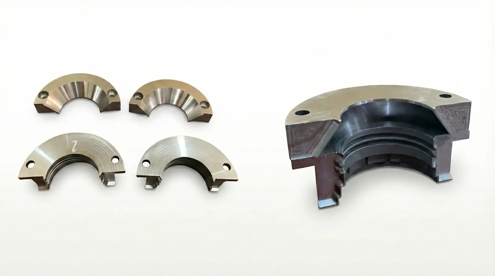 صنعت شركة انتاج من الالومنيوم 7075 لقمة زور اسطمبة نفخ لشركة بلاستيك مع تشطيب السطح الداخلى بالترميل