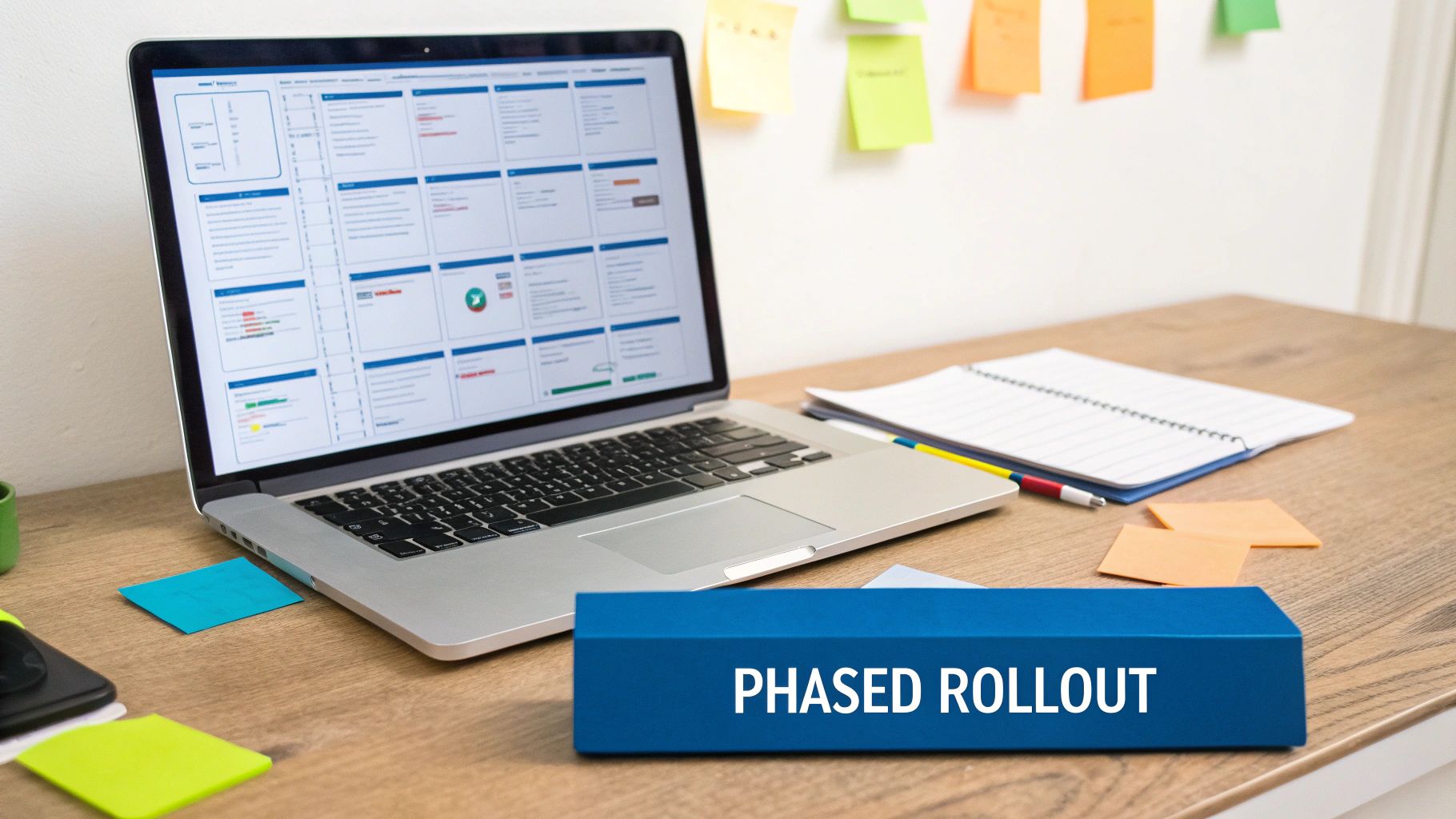 A person at a desk sketching a strategic plan on a tablet, symbolizing a thoughtful zero trust rollout.