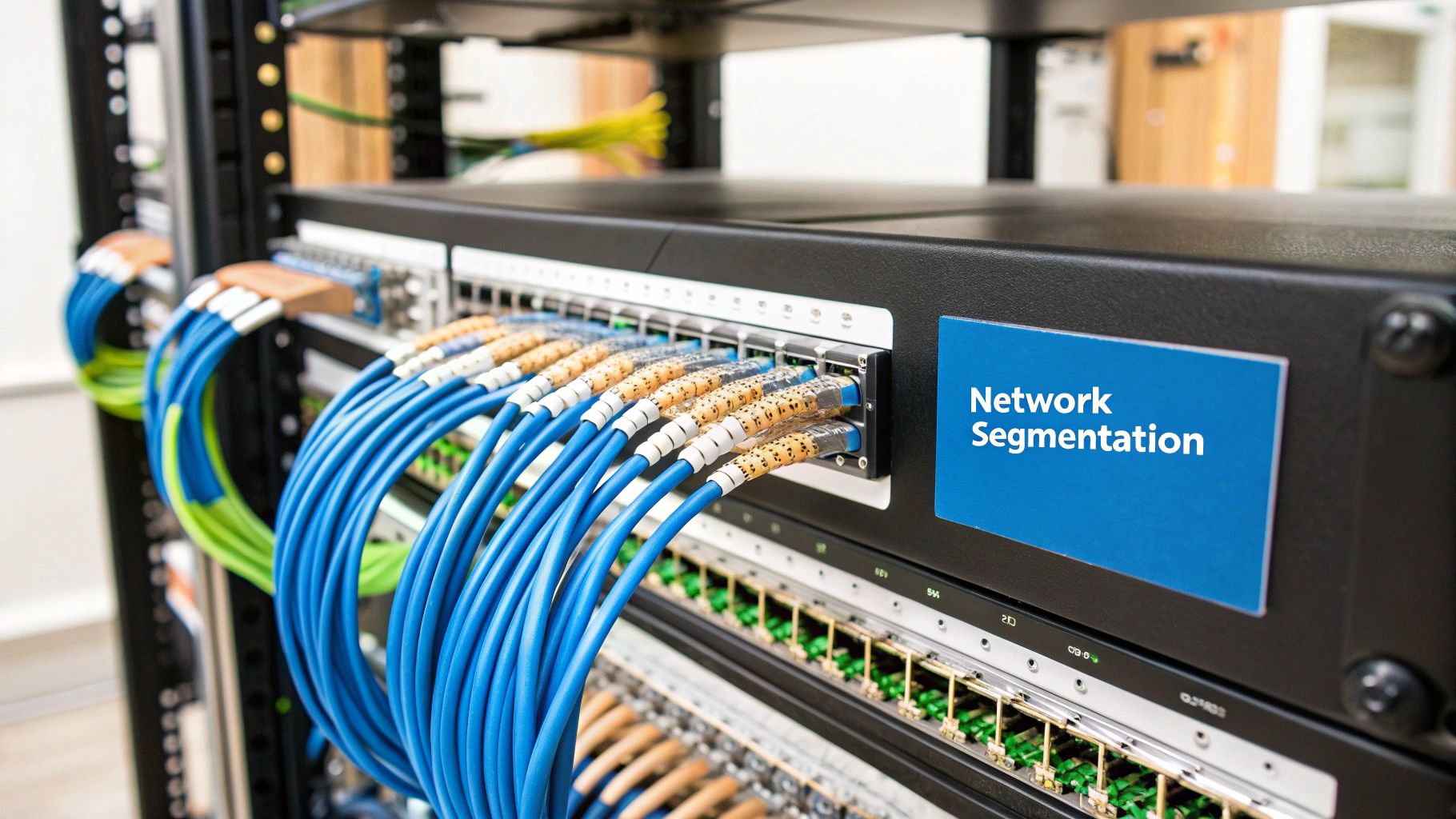 An illustration showing a network being divided into smaller, secure segments to control traffic and isolate threats.