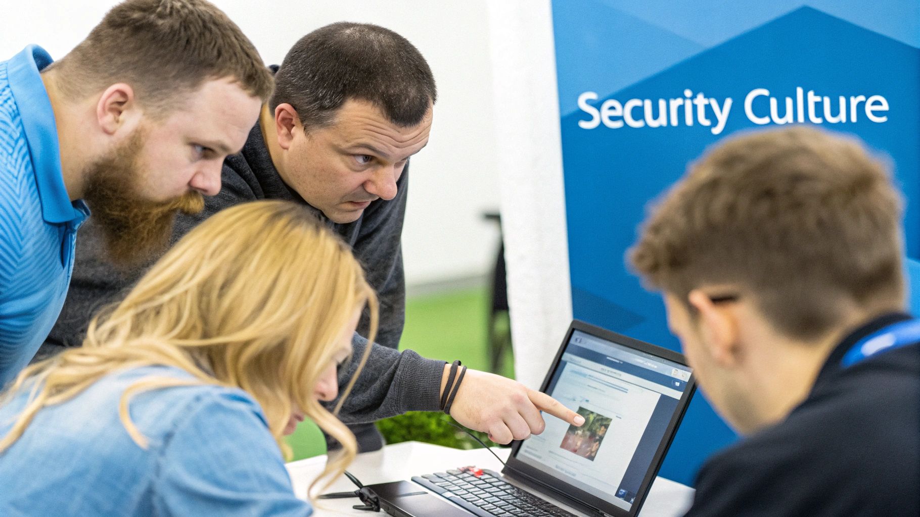 Team discussing security awareness training