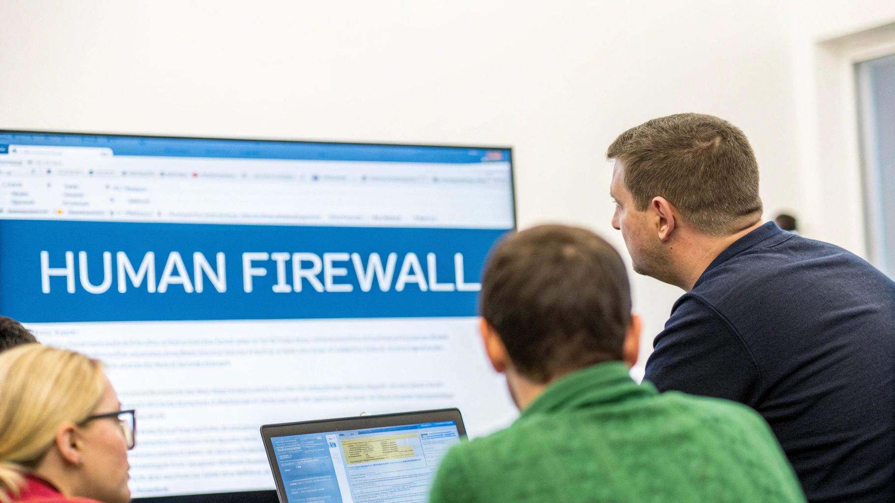 Team members participating in a security training session.