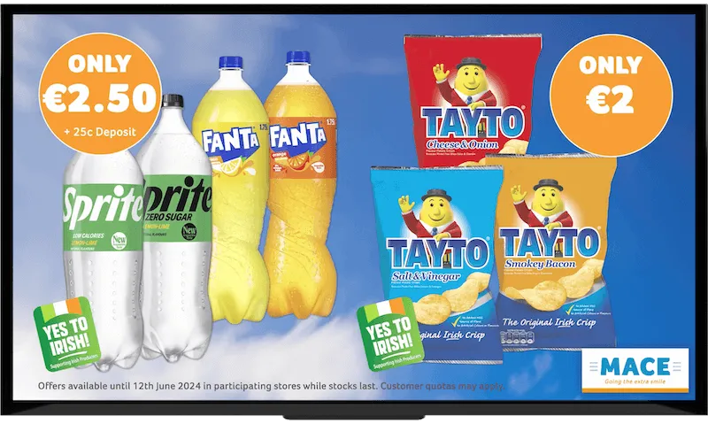 Screen showing MACE special offers