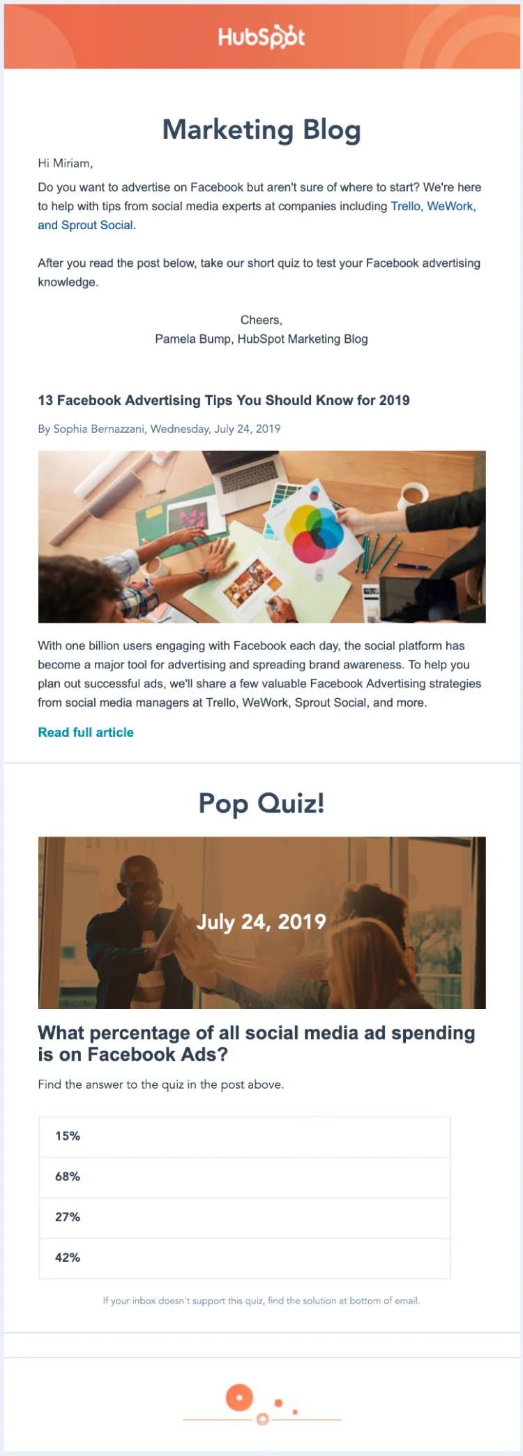 The Marketing Content Newsletter Email