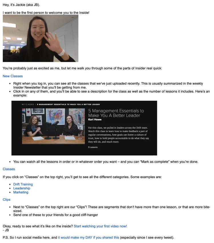 The Signup Hello Email